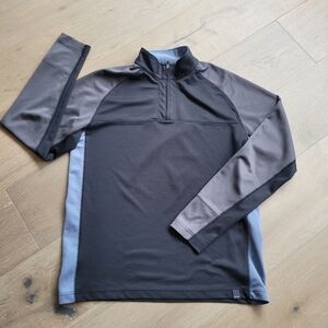 Prana Pullover Men's sz M 1/4 Zip Black/Blue Pullover Active Long Sleeve Top